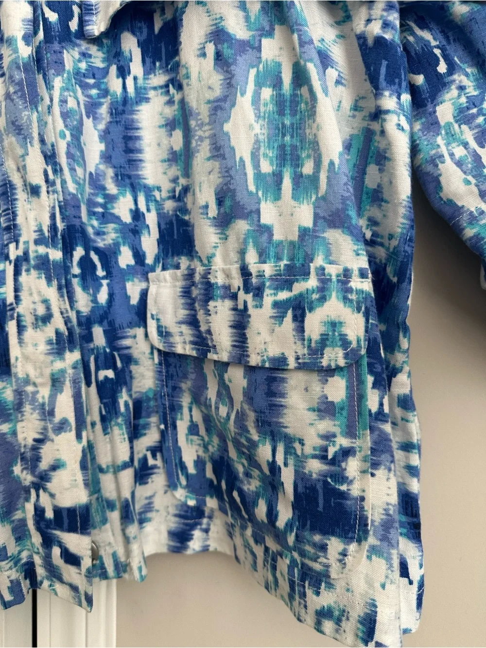 Ruby Rd. Blue & White Zip-Front Top - Picture 6 of 12
